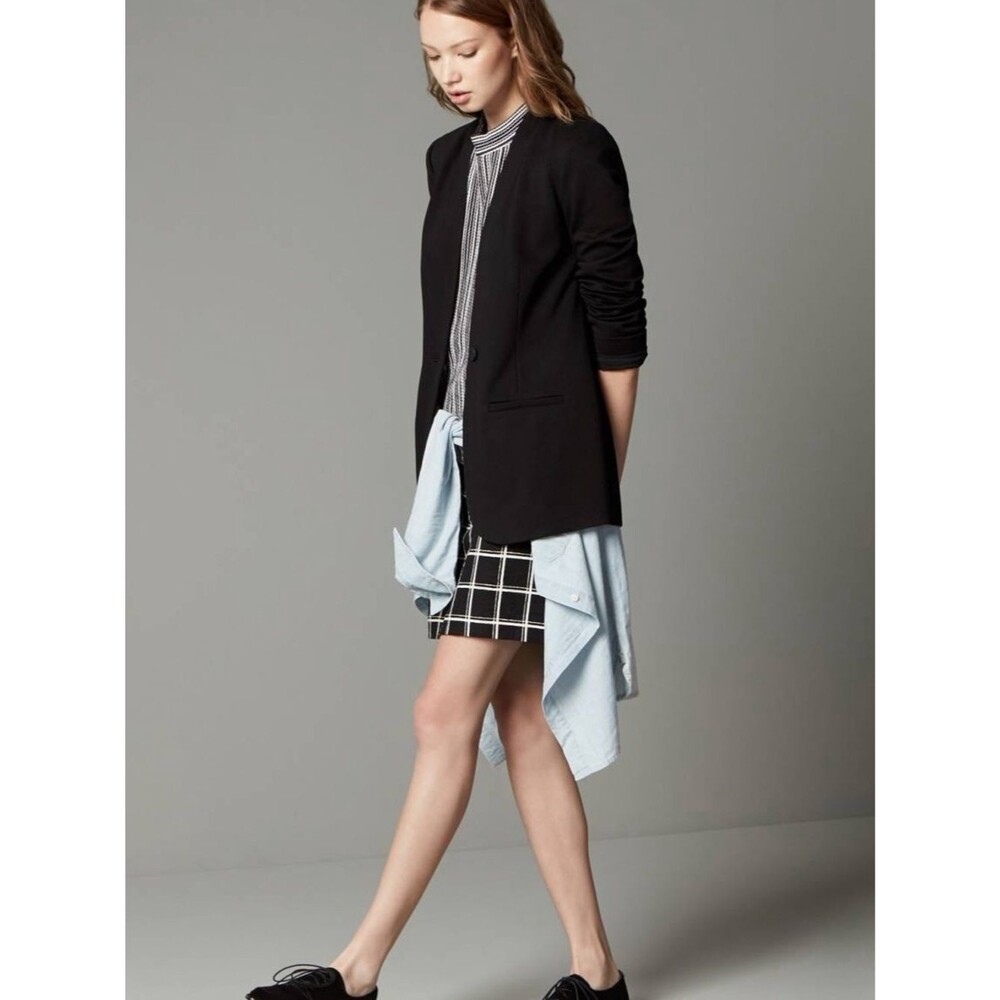 Madewell Tribune Blazer Collarless Black Size 4 Classic Staple Office Minimalist